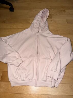 skims Light Pink Zip-Up Hoodie